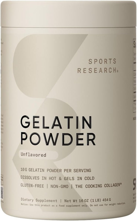 Sports Research Gelatin Collagen Cooking Powder - Sourced from Pasture Raised Cows | Great for Cooking and Baking - Certified Keto Friendly and Non-GMO