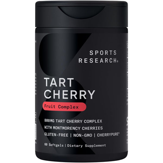 Sports Research Tart Cherry Concentrate - Made from Montmorency Tart Cherries - Non-GMO & Gluten Free (60 Liquid Softgels)