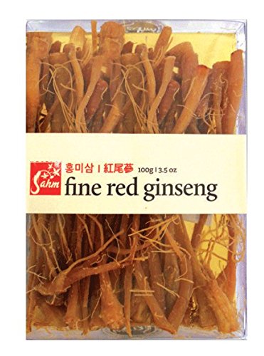 Sahm 100% Canadian Red Ginseng Roots, Dried, Panax Quinquefolius, Whole Baby Root Pieces (100 g)