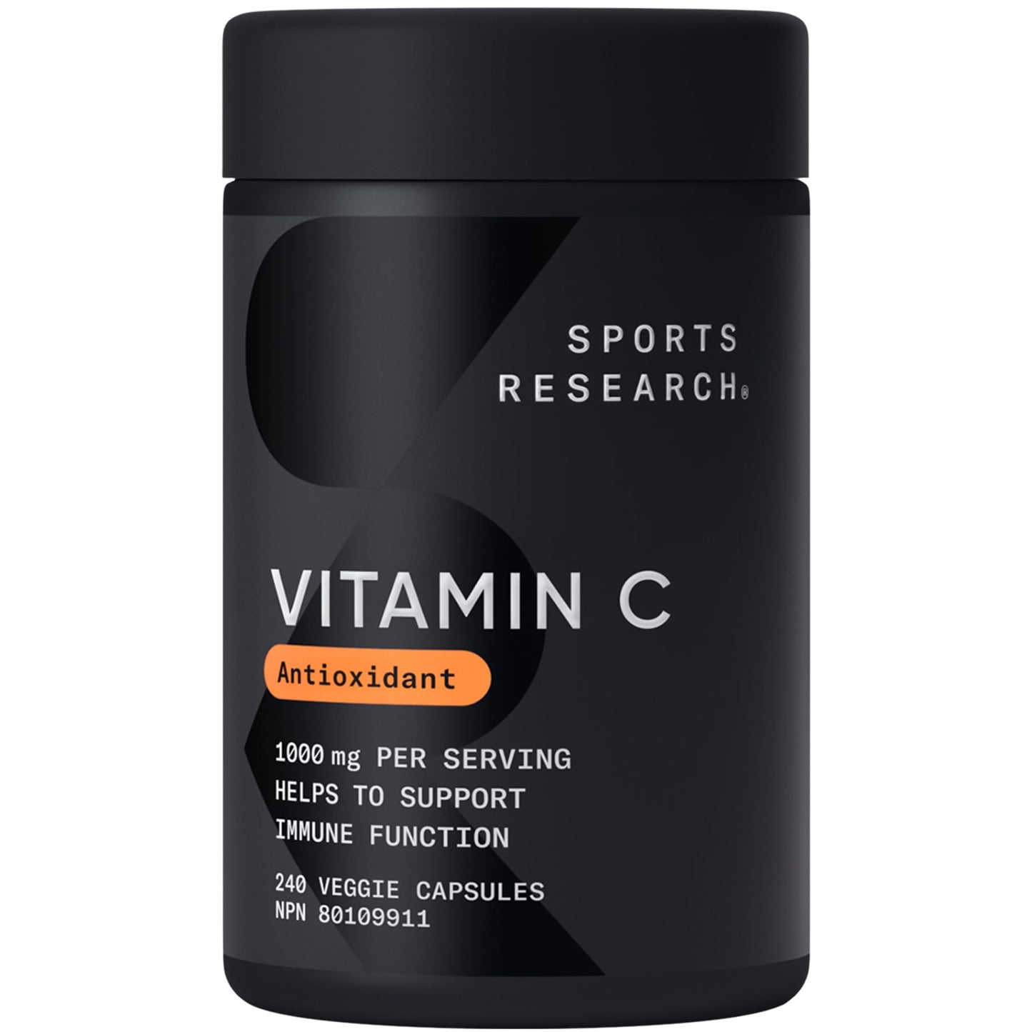 Sports Research Vitamin C 1000mg - Non-GMO Project Verified Ascorbic Acid Vitamin C Supplement for Immune Support & Antioxidant Protection | Vegan Friendly, 8 Month Supply (240 Count)