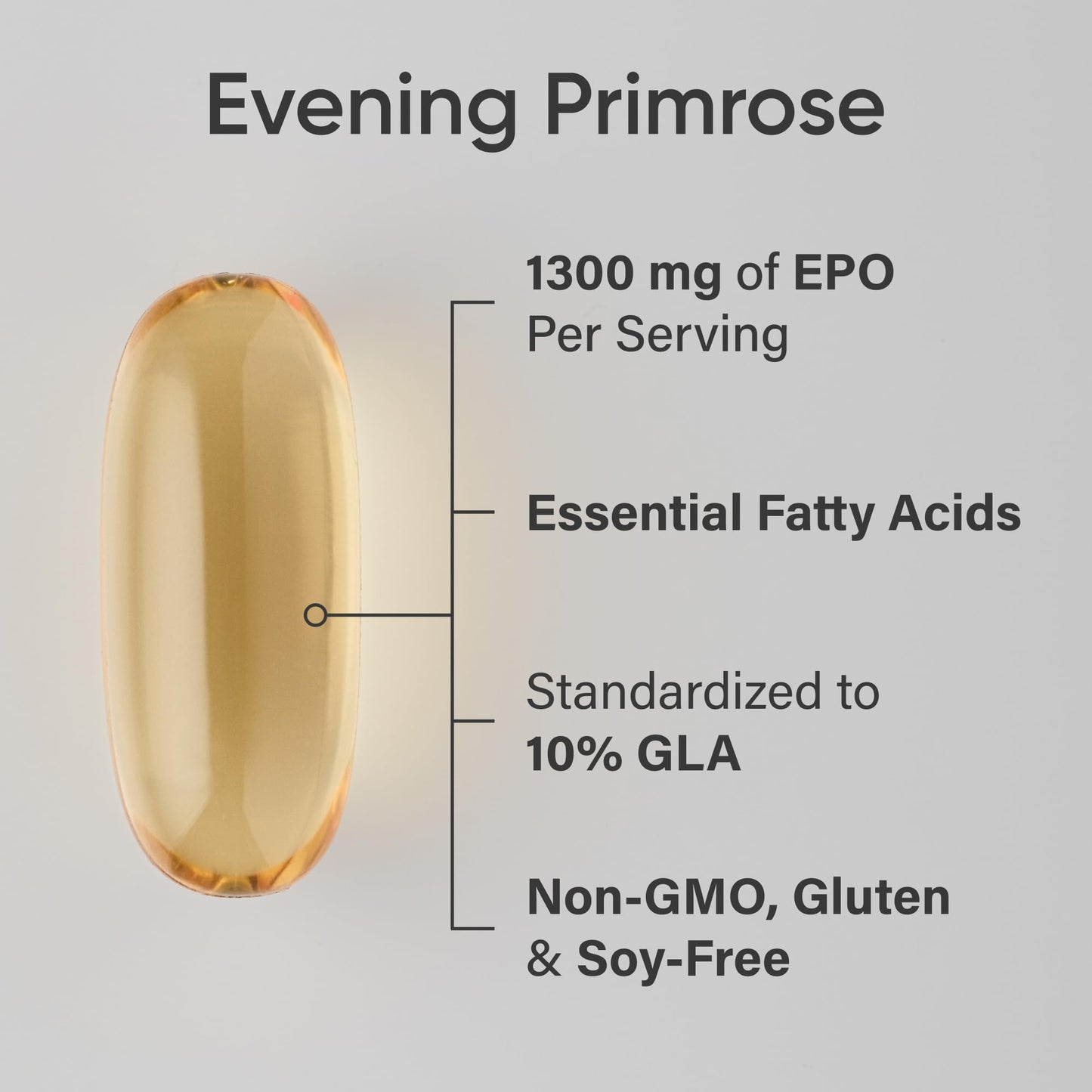 Sports Research Evening Primrose Oil (1300mg) Cold-Pressed with No fillers or Artificial Ingredients, Non-GMO Tested - Gluten and Soy Free (120 Liquid Softgels)