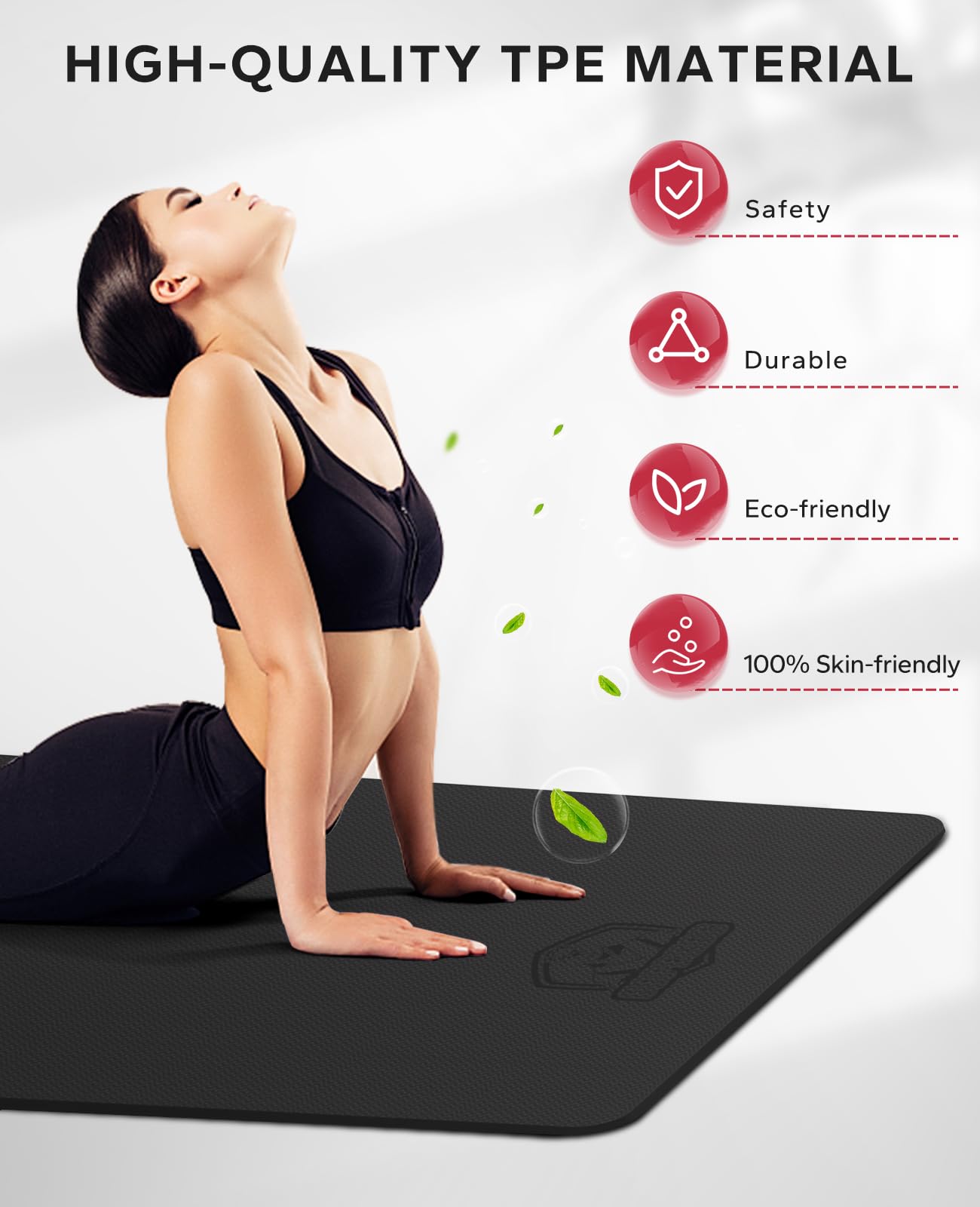 HAPBEAR Extra Large Yoga Mat w/Straps and Storage Bag - 72"x48"/78"x54"x6mm (1/4 inch), Non-Slip, Thick Wide Exercise Mat for Home Workouts, Yoga, Pilates, Stretching, Meditation (Barefoot Exercise)