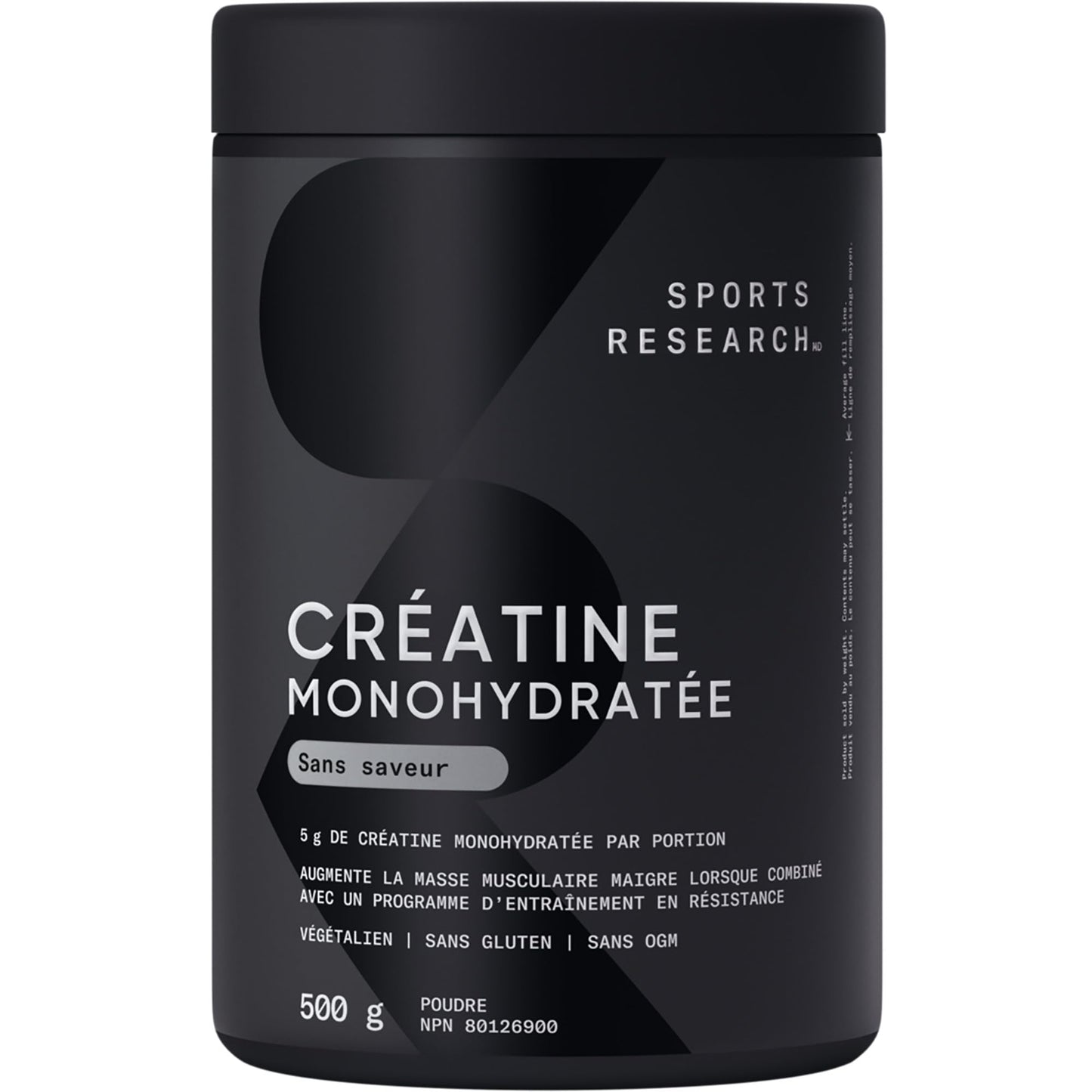 Sports Research Creatine Monohydrate - Gain Lean Muscle, Improve Performance and Strength and Support Workout Recovery - 5 g Micronized Creatine - 10.58 oz