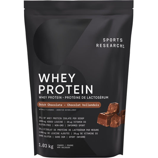 Sports Research Whey Protein Isolate - Sports Nutrition Protein Powder 25g per serving - 1.03 kg Bag Whey Protein - Dutch Chocolate Bulk Protein Powder, 25 Servings