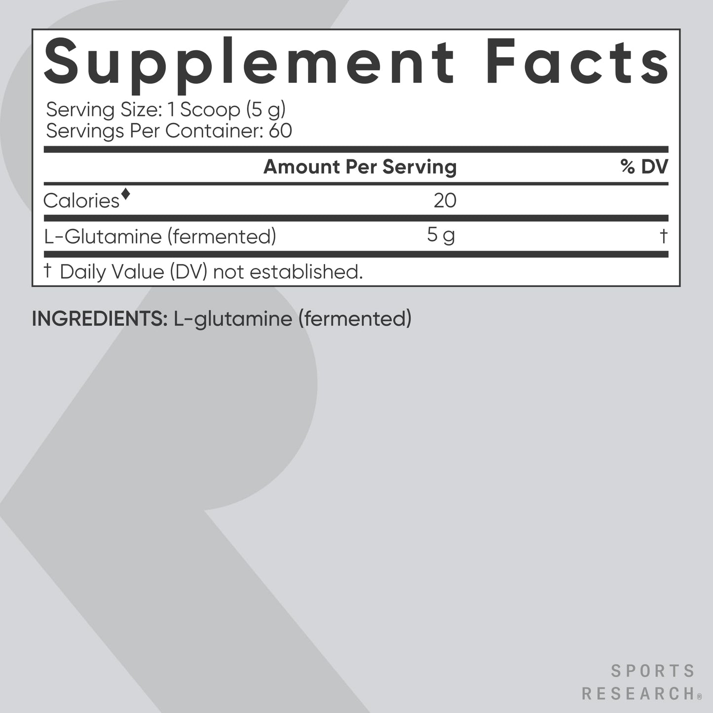 Sports Research L-Glutamine - Workout Recovery, Immune Health & Gut Health Support - 5 G Per Serving - 300 Grams