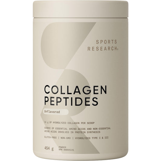 Sports Research Collagen Peptides - Hydrolyzed Type 1 & 3 Collagen Powder Protein Supplement for Healthy Skin, Nails, Bones & Joints - Easy Mixing Vital Nutrients & Proteins, Collagen for Women & Men