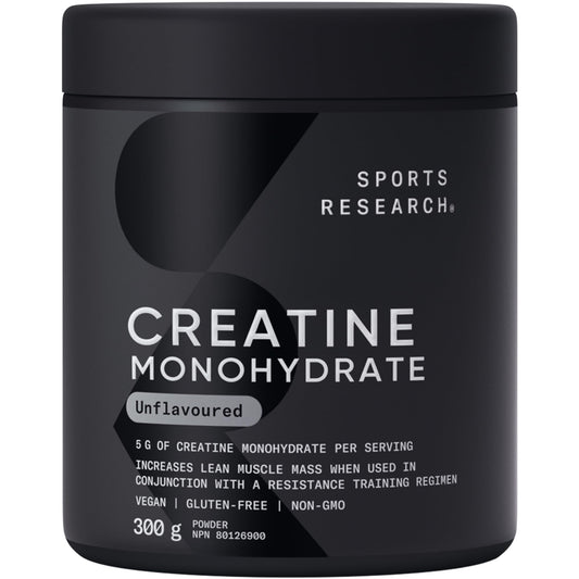 Sports Research Creatine Monohydrate - Gain Lean Muscle, Improve Performance and Strength and Support Workout Recovery - 5 g Micronized Creatine - 10.58 oz