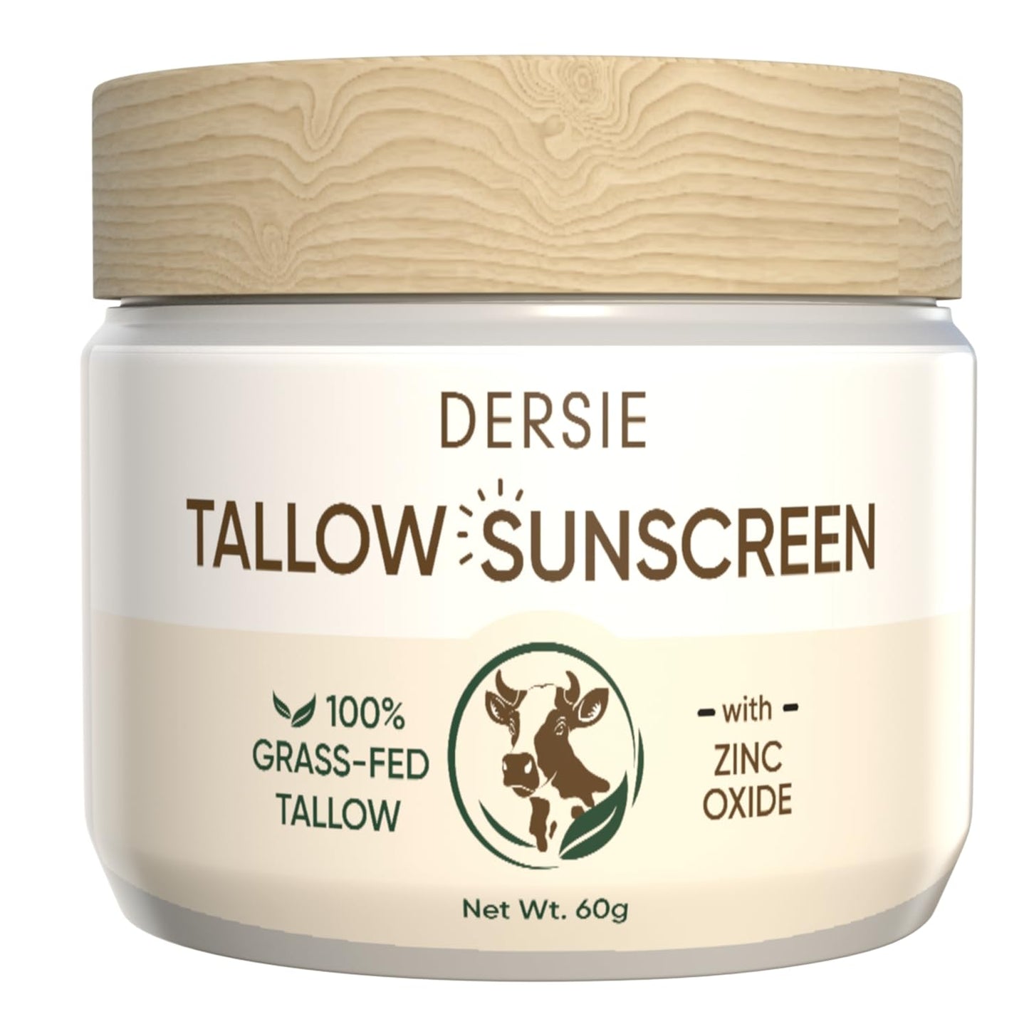 Beef Tallow and Zinc Sun Balm: 100% Grass Fed Beef Tallow - Deep Moisture & Non-Greasy Formula with Shea Butter - Suitable for Sensitive Skin (2.12 OZ)