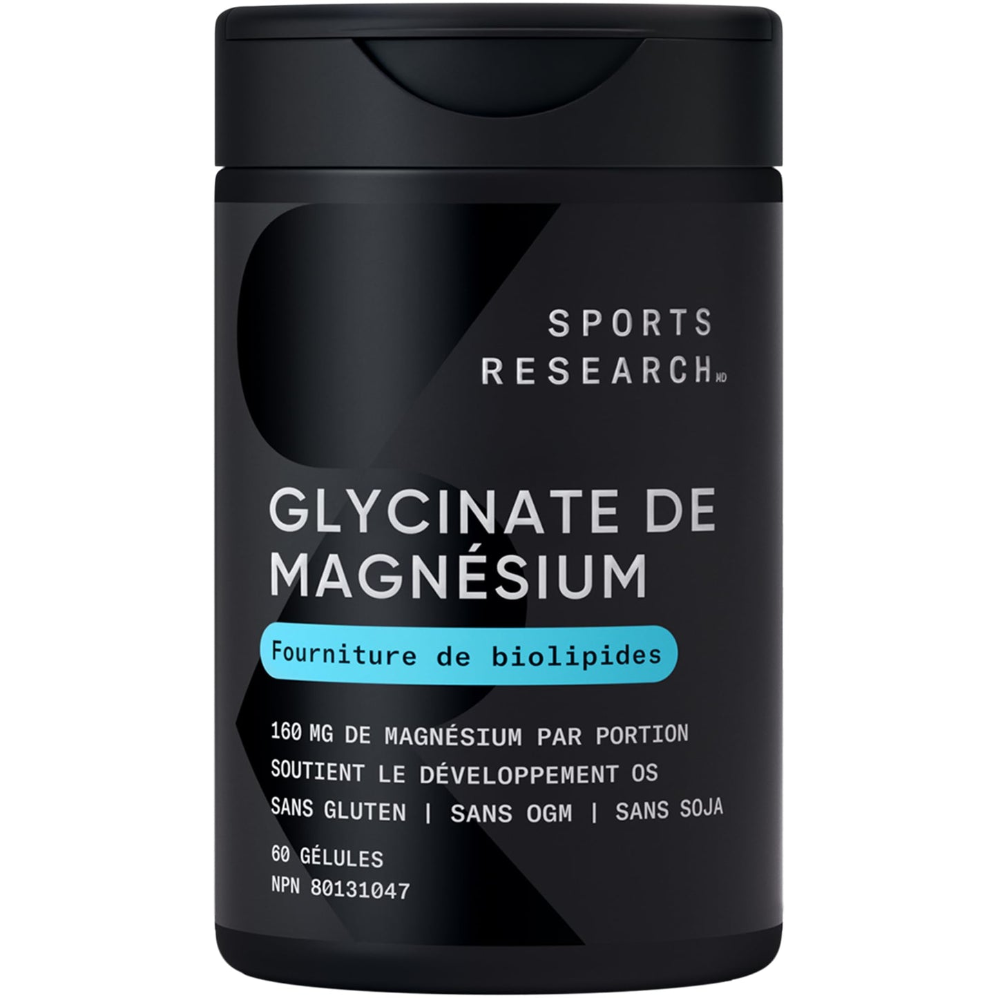 Sports Research® Magnesium Glycinate - Supports Restful Sleep & Enzymatic Processes - 160 mg Chelated Magnesium - Liquid Softgel - 60 count