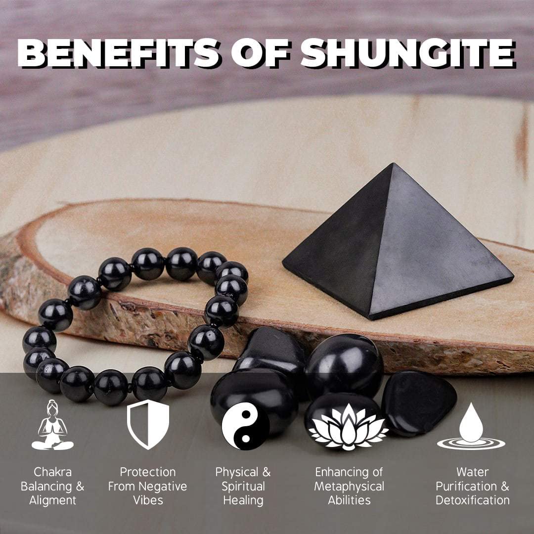 Heka Naturals Large Elite Shungite Single Stone | 14-29 g - Natural Crystal for Water Purification and Mineralization - Home Decor, Chakra Healing Crystal - Elite Noble Shungite Rock