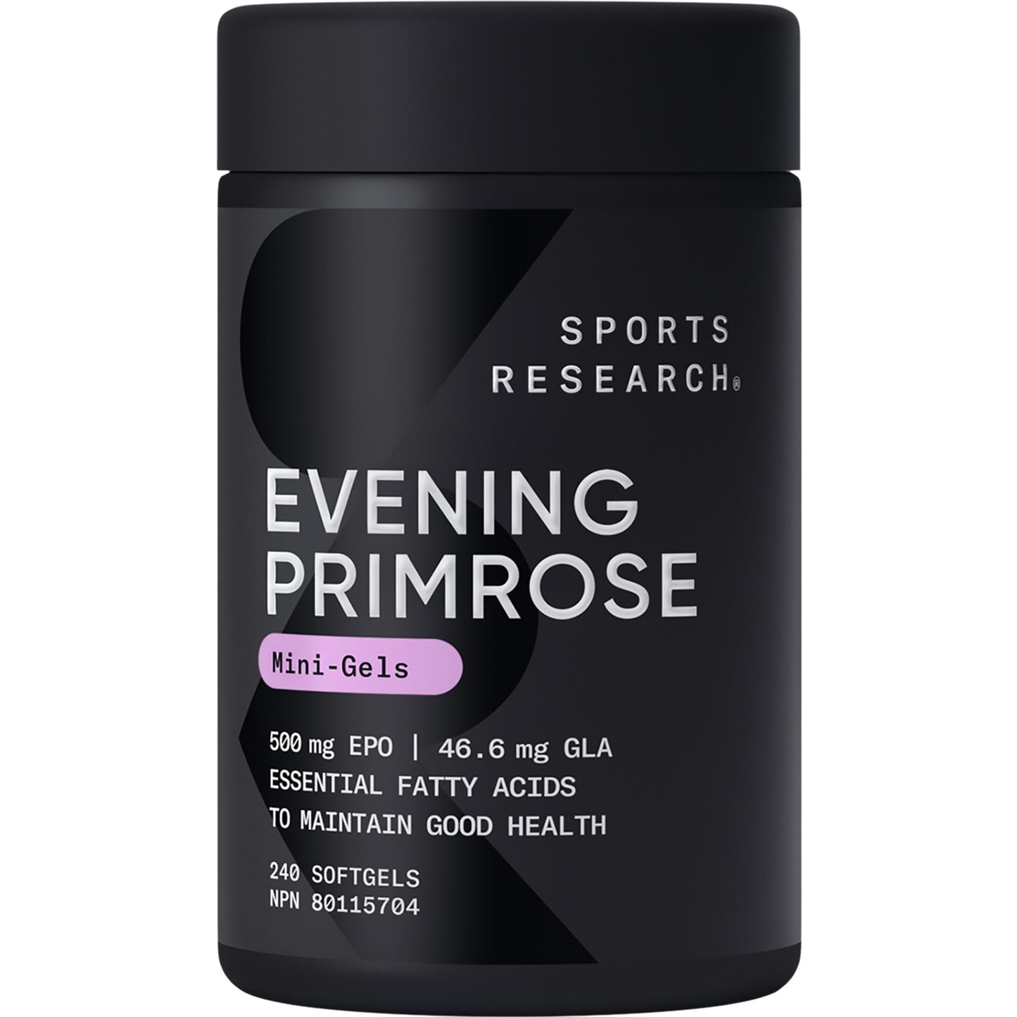 Sports Research Evening Primrose Oil (1300mg) Cold-Pressed with No fillers or Artificial Ingredients, Non-GMO Tested - Gluten and Soy Free (120 Liquid Softgels)