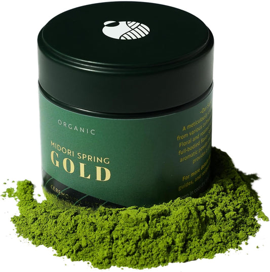 Midori Spring Organic Ceremonial Matcha GOLD 30g - USDA, Premium from Japan, Sweet Earthy Flavors (30g)