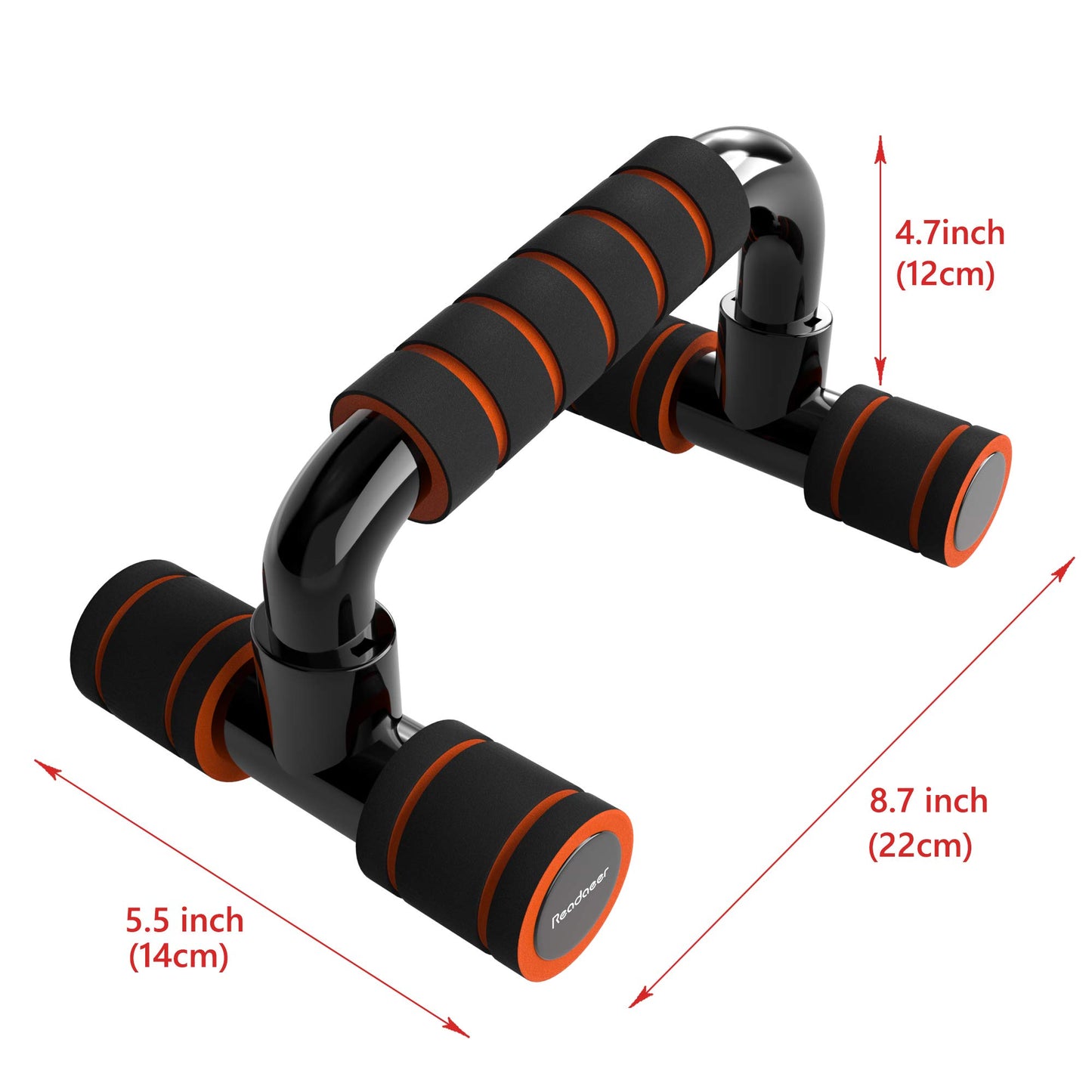 Readaeer Push Up Bars Gym Exercise Equipment Fitness 1 Pair Pushup Handles with Cushioned Foam Grip and Non-Slip Sturdy Structure Push Up Bars for Men & Women