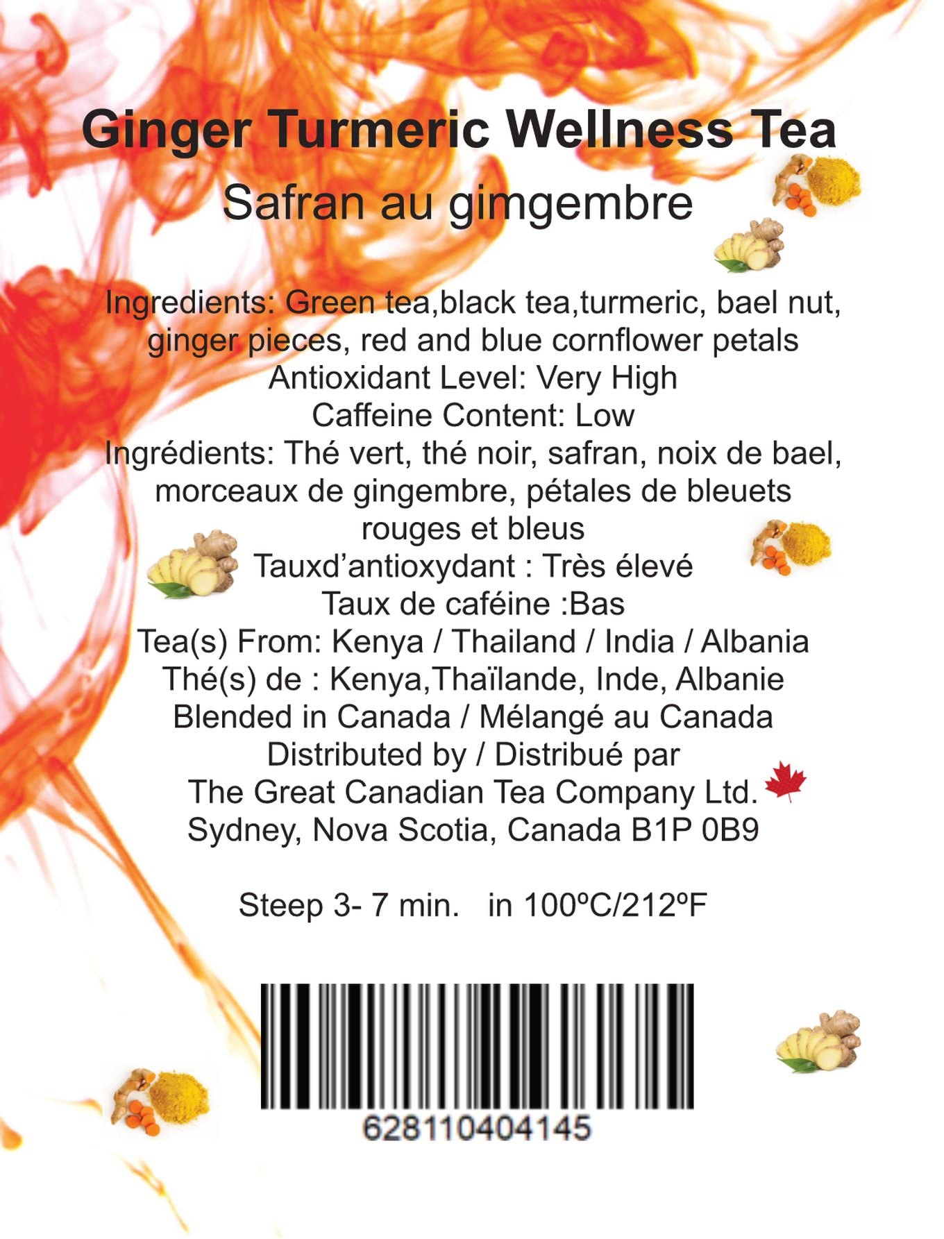 The Great Canadian Tea Company Ltd. - Ginger Turmeric Herbal Tea (50 gram) - Loose Leaf Tea