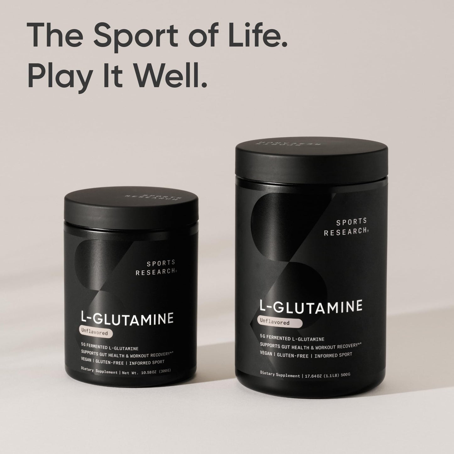 Sports Research L-Glutamine - Workout Recovery, Immune Health & Gut Health Support - 5 G Per Serving - 300 Grams