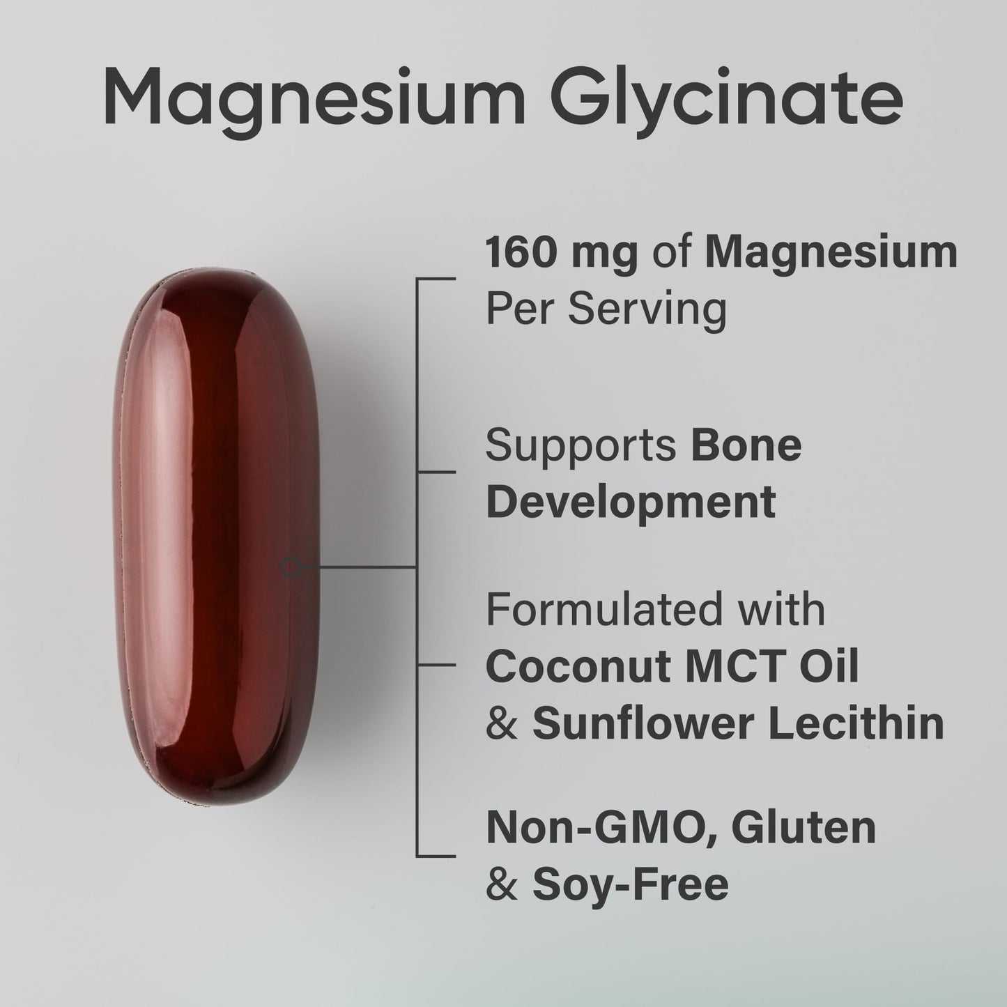 Sports Research® Magnesium Glycinate - Supports Restful Sleep & Enzymatic Processes - 160 mg Chelated Magnesium - Liquid Softgel - 60 count