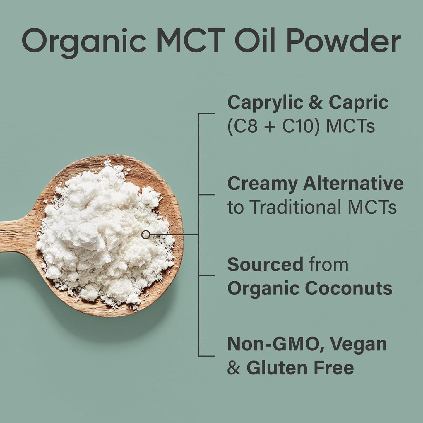 Sports Research Organic MCT Oil Powder - Keto & Vegan MCTs C8, C10 from Coconuts - Fatty Acid Brain & Body Fuel, Non-GMO & Gluten Free - Unflavored, Perfect in Coffee, Tea & Protein Shakes - 10.6 oz