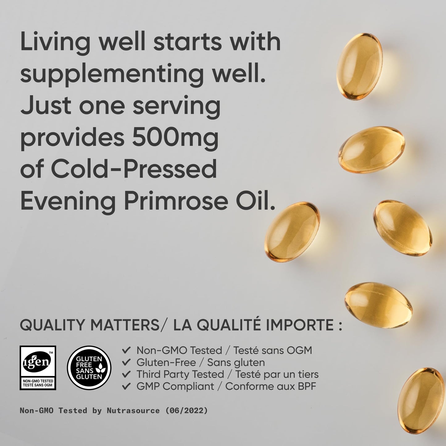 Sports Research Evening Primrose Oil (1300mg) Cold-Pressed with No fillers or Artificial Ingredients, Non-GMO Tested - Gluten and Soy Free (120 Liquid Softgels)