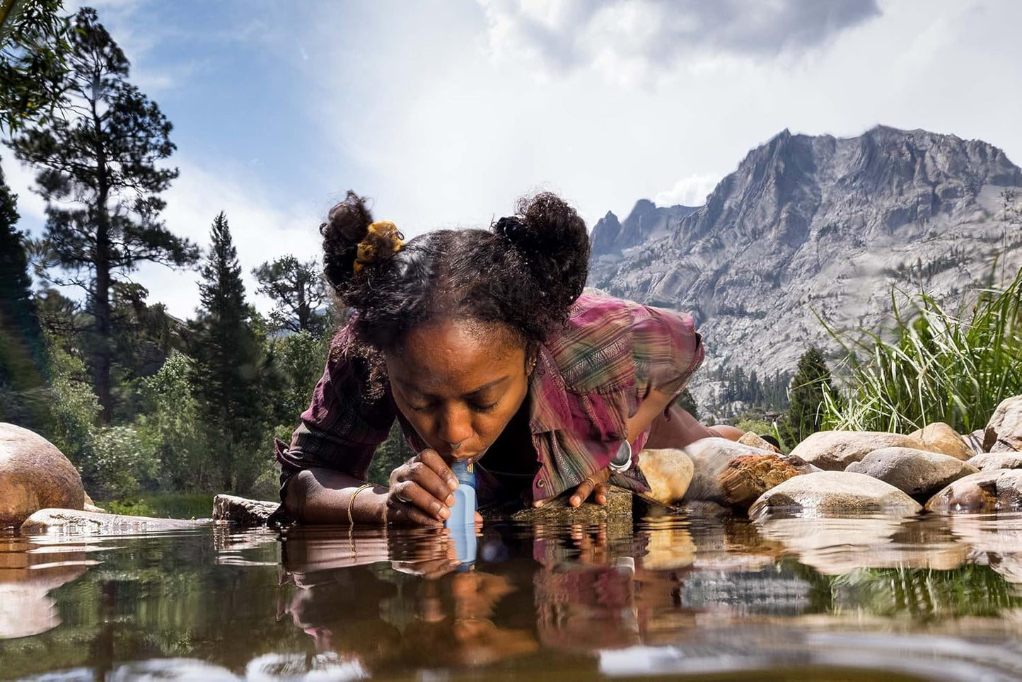 LifeStraw Peak Series - Personal Water Filter Straw for Backup Filtration, Emergency, Survival, and Ultralight Hydration, Mountain Blue, 2 Pack, Stocking Stuffers, Christmas Gifts for Men and Women