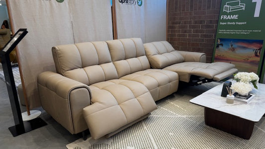 Waffle Power Reclining Sofa Leather/Foam