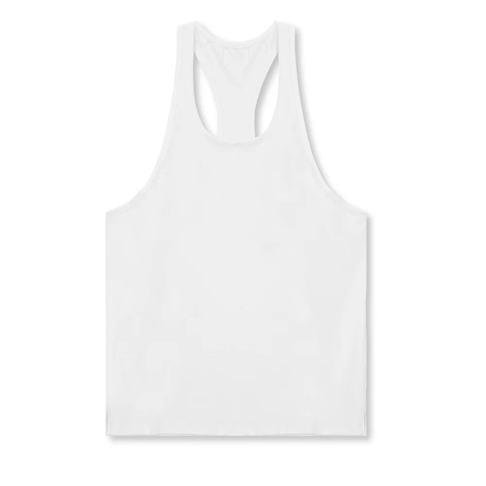 GYM Tank Tops US Size Custom Logo 95% Cotton 5% Spandex Muscle Sportswear Singlet Workout Fitness Gym Tank Top Sport Vest